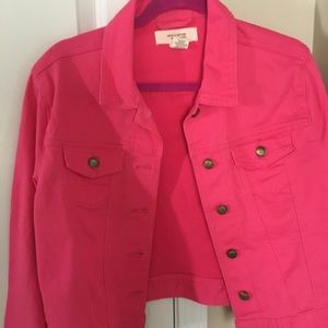Pink denim jacket